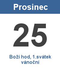 Pranostika 25.12. - Boží hod, 1.svátek vánoční